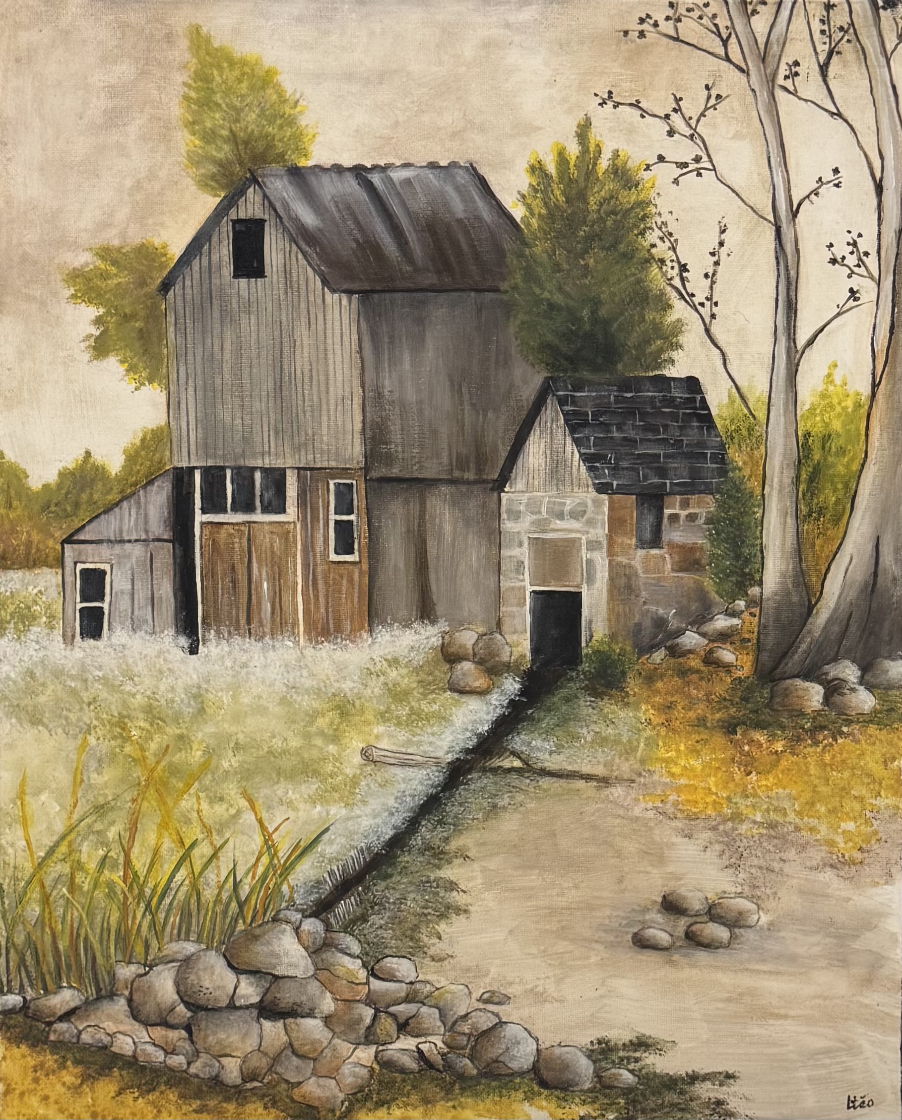 Stone Path to the Weathered Barn