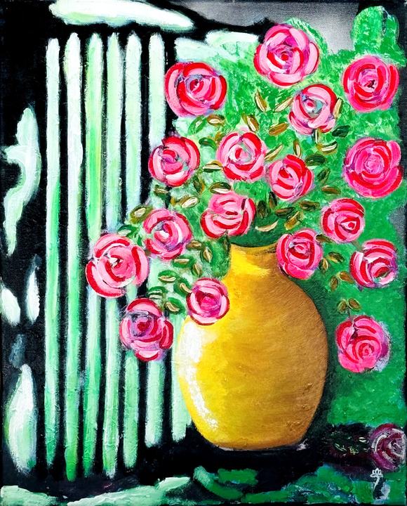 Vase of Roses
