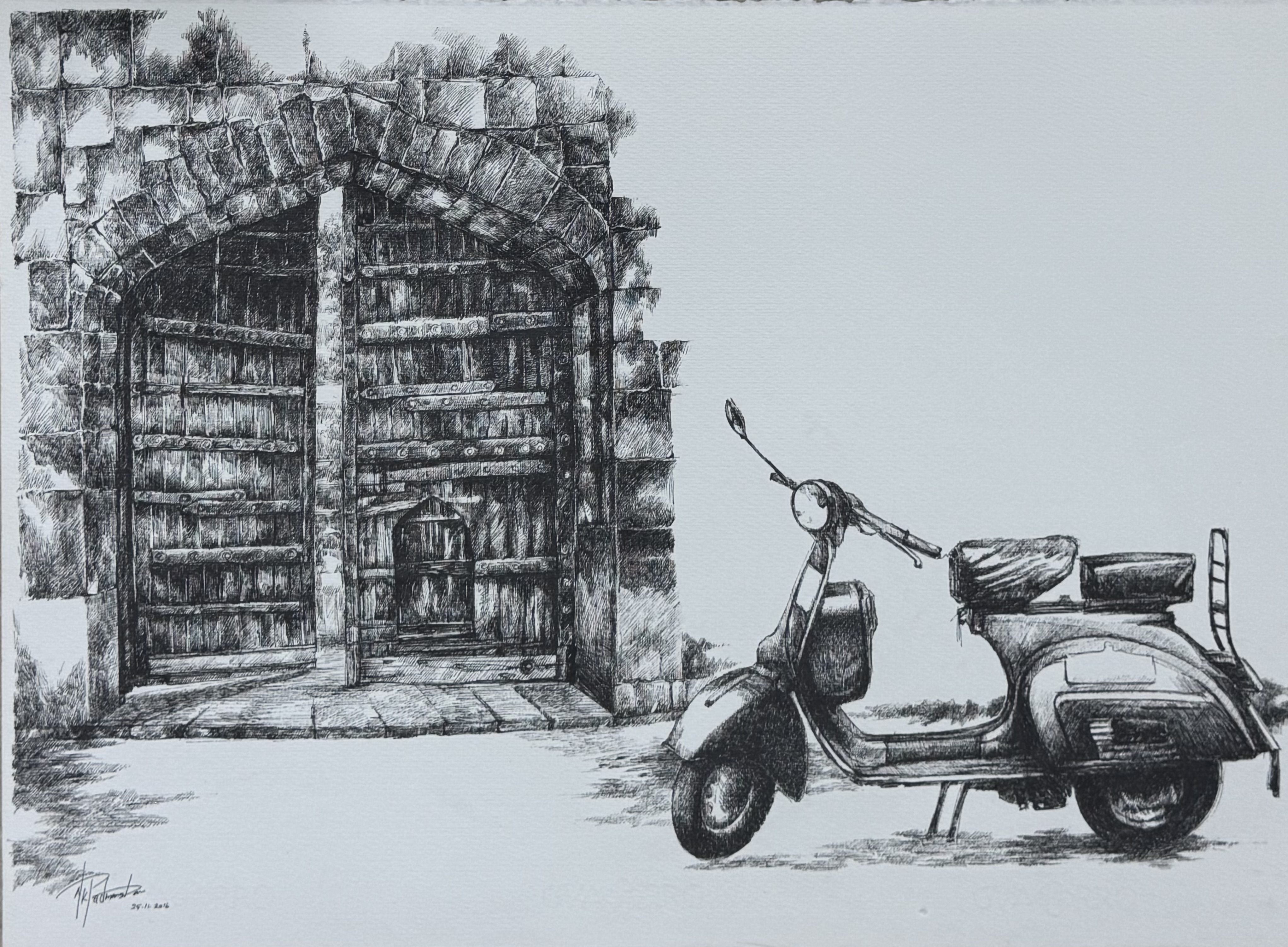 Vintage Door & Scooty