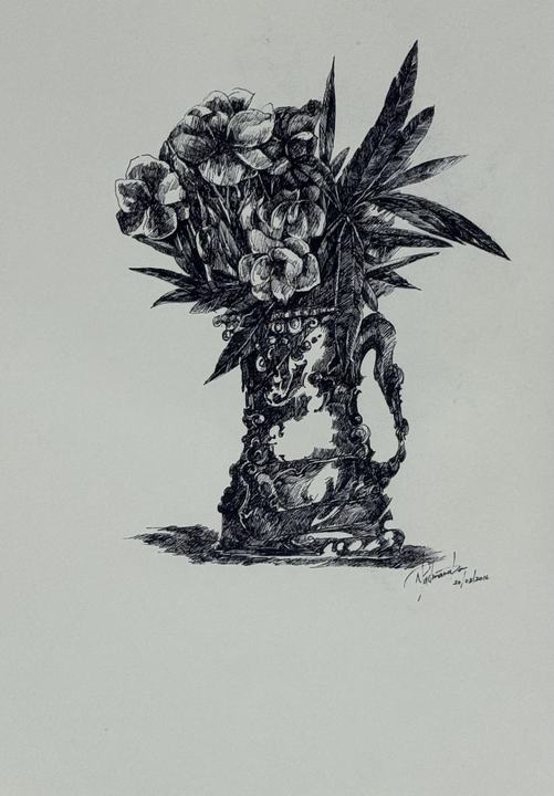 Vintage Floral Urn