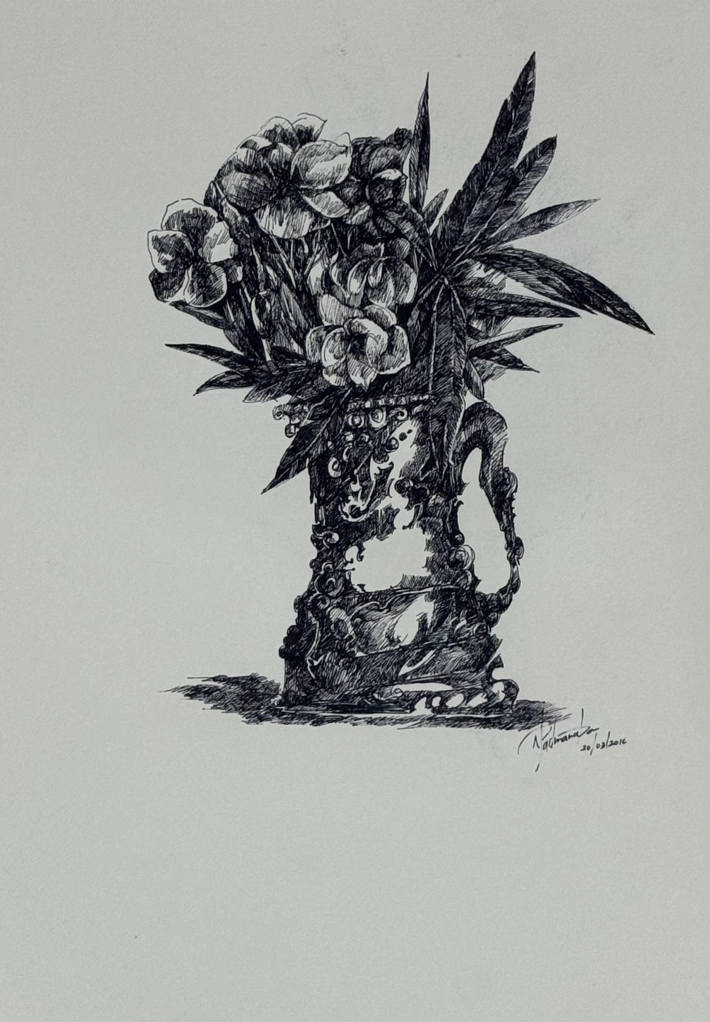 Vintage Floral Urn