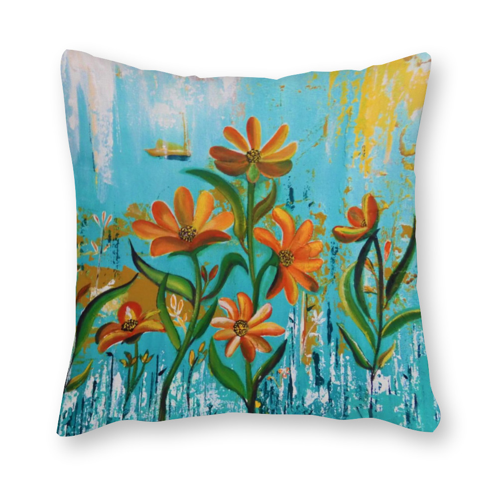 Dancing Flowers Cushion Cover