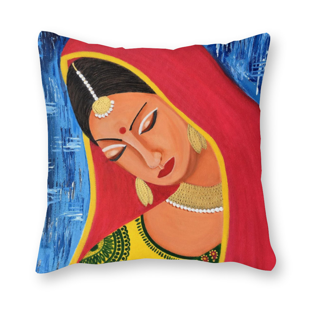 Demure Bride Cushion Cover