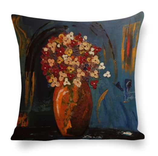 Textured Flowers Cushion Cover
