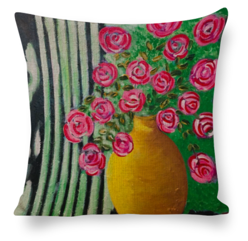 Yellow Vase Cushion Cover