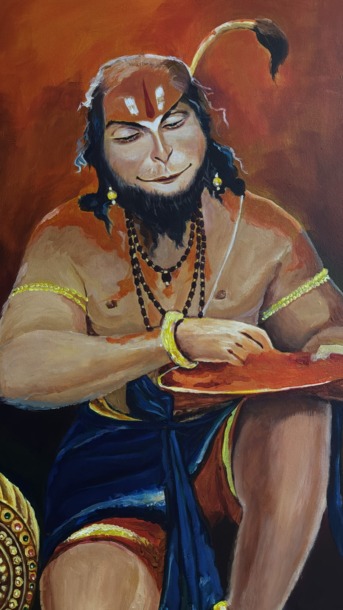 Hanuman in Devotion - 8 x 10 in